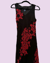 Load image into Gallery viewer, black sequin floral maxi dress *size 10/12*