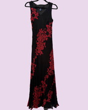 Load image into Gallery viewer, black sequin floral maxi dress *size 10/12*