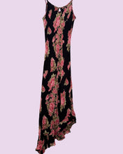 Load image into Gallery viewer, strappy sequin flora black maxi dress *size 10*