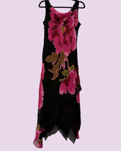 Load image into Gallery viewer, black floral beaded cowl neck *size 10*