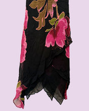 Load image into Gallery viewer, black floral beaded cowl neck *size 10*