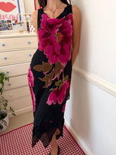 Load image into Gallery viewer, black floral beaded cowl neck *size 10*