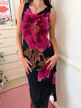 Load image into Gallery viewer, black floral beaded cowl neck *size 10*