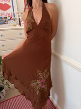 Load image into Gallery viewer, brown halter embroidered dress *size 10*