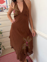 Load image into Gallery viewer, brown halter embroidered dress *size 10*
