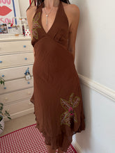 Load image into Gallery viewer, brown halter embroidered dress *size 10*