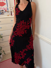 Load image into Gallery viewer, black sequin floral maxi dress *size 10/12*