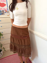 Load image into Gallery viewer, brown boho lace sequin skirt *size 10/12*