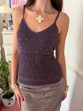 Load image into Gallery viewer, lilac beaded crochet vest top *size 12/14*