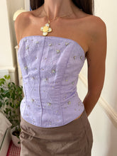 Load image into Gallery viewer, lilac floral beaded corset *size S/M*