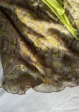 Load image into Gallery viewer, beige green floaty fairy skirt with green tie