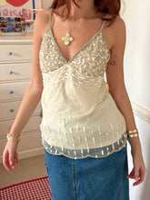 Load image into Gallery viewer, Beaded beige cream cami