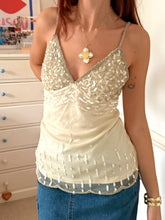 Load image into Gallery viewer, Beaded beige cream cami