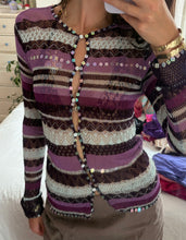 Load image into Gallery viewer, sequin beaded purple cardigan *size small*