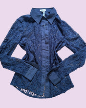 Load image into Gallery viewer, black lace mesh shirt *size s*
