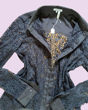Load image into Gallery viewer, black lace mesh shirt *size s*
