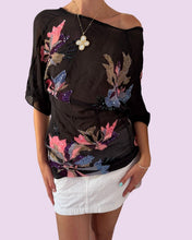Load image into Gallery viewer, black sequin open back mesh tunic top *size S*
