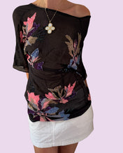 Load image into Gallery viewer, black sequin open back mesh tunic top *size S*
