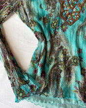 Load image into Gallery viewer, blue beaded long sleeve *size M*
