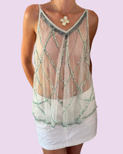 Load image into Gallery viewer, green mesh beaded top *size L*
