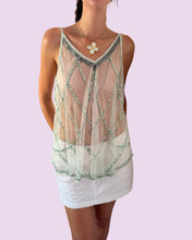 Load image into Gallery viewer, green mesh beaded top *size L*
