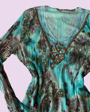 Load image into Gallery viewer, blue beaded long sleeve *size M*
