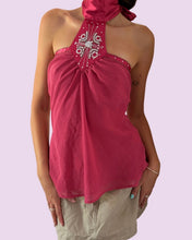 Load image into Gallery viewer, pink satin halter top *SIZE M*
