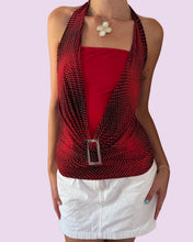 Load image into Gallery viewer, red halter buckle top *size M*
