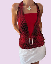 Load image into Gallery viewer, red halter buckle top *size M*
