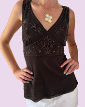 Load image into Gallery viewer, brown sequin mesh top *size L*
