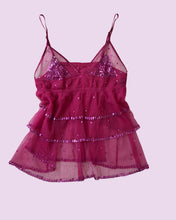 Load image into Gallery viewer, Pink sequin ruffled 2000s Victoria Secret *size small*
