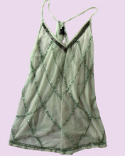 Load image into Gallery viewer, green mesh beaded top *size L*
