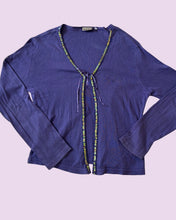 Load image into Gallery viewer, purple sequin tie up cardigan *size small*
