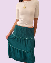 Load image into Gallery viewer, turquoise boho sequin skirt *size 8/10*
