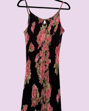 Load image into Gallery viewer, strappy sequin flora black maxi dress *size 10*
