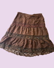 Load image into Gallery viewer, brown boho lace sequin skirt *size 10/12*
