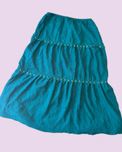 Load image into Gallery viewer, Teal boho sequin skirt *size 8/10*

