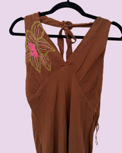 Load image into Gallery viewer, brown halter embroidered dress *size 10*
