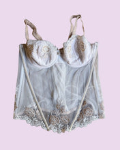 Load image into Gallery viewer, cream pink floral mesh corset *32B*
