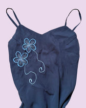 Load image into Gallery viewer, black embroidered floral strappy dress *size small*
