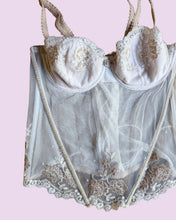 Load image into Gallery viewer, cream pink floral mesh corset *32B*
