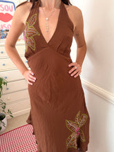 Load image into Gallery viewer, brown halter embroidered dress *size 10*
