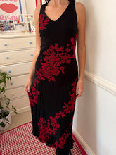 Load image into Gallery viewer, black sequin floral maxi dress *size 10/12*
