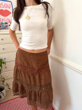 Load image into Gallery viewer, brown boho lace sequin skirt *size 10/12*
