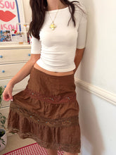 Load image into Gallery viewer, brown boho lace sequin skirt *size 10/12*
