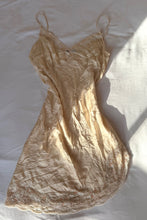 Load image into Gallery viewer, cream asymmetric beaded strappy silk dress size 10
