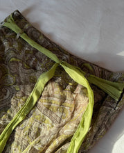 Load image into Gallery viewer, beige green floaty fairy skirt with green tie
