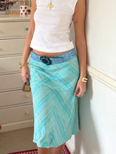 Load image into Gallery viewer, blue sequin a-line skirt
