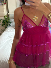 Load image into Gallery viewer, Pink sequin ruffled 2000s Victoria Secret *size small*
