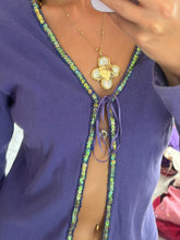 Load image into Gallery viewer, purple sequin tie up cardigan *size small*
